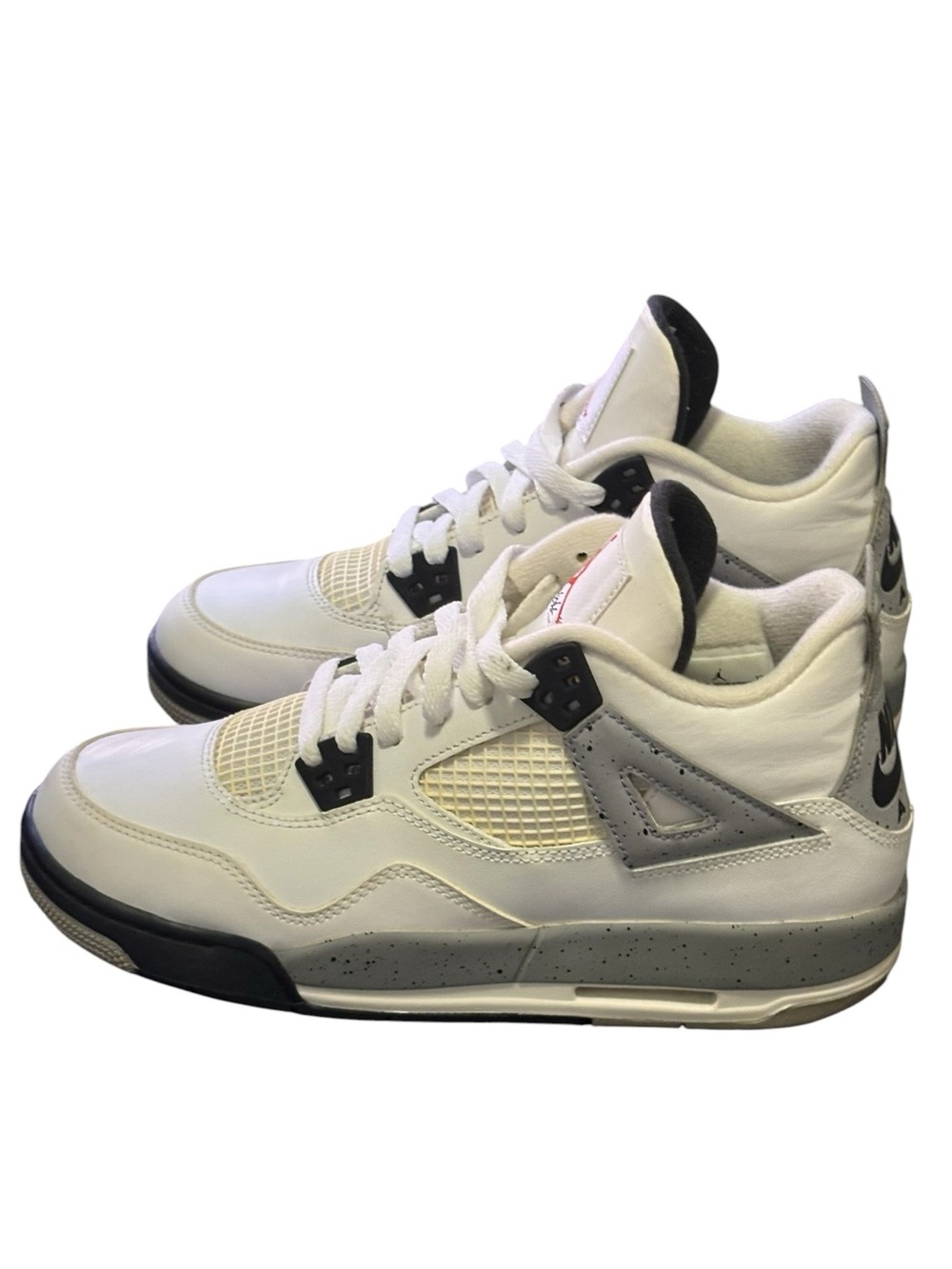 Nike Air Jordan 4 Retro OG BG White Fire Red Black Tech Grey Women Sz 8 with Box
